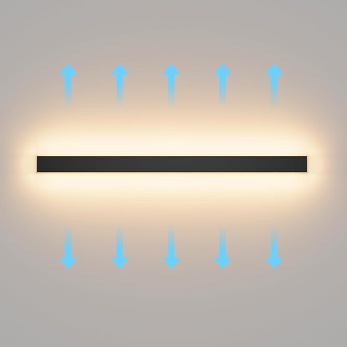 Aipsun Outdoor Lights 2 Pack,Modern Outdoor Wall Light Long Strip LED Wall Sconce IP65 Anti Rust Warm Light Fixture 3000K Exterior Wall Mount Lights for Entrance, Hallway, Garage, Porch