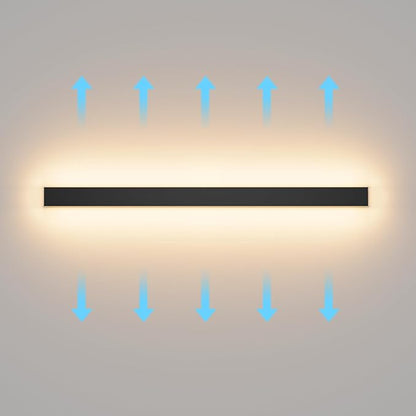 Aipsun Outdoor Lights 2 Pack,Modern Outdoor Wall Light Long Strip LED Wall Sconce IP65 Anti Rust Warm Light Fixture 3000K Exterior Wall Mount Lights for Entrance, Hallway, Garage, Porch