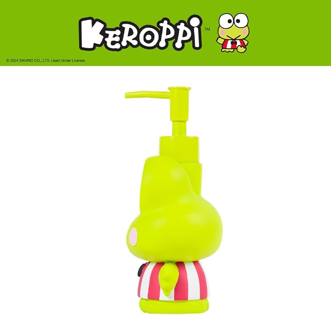 Sanrio Keroppi Soap/Lotion/Hand Sanitizer Resin Pump Dispenser, 13 Ounces, (Officially Licensed Product) by Franco
