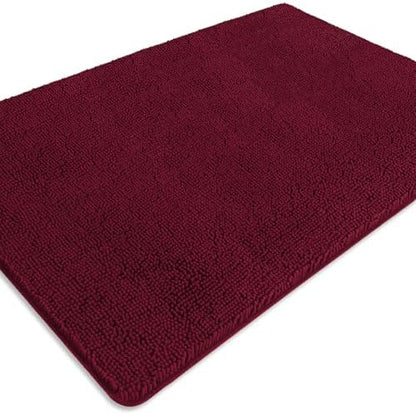 Bathroom Rugs 40 x 60 Inch – Extra Large Bath Mat | Absorbent and Washable Thick Chenille Bath Rugs Non-Slip Runner Rug for Bathroom, Shower, Tub(Vivid Burgundy)