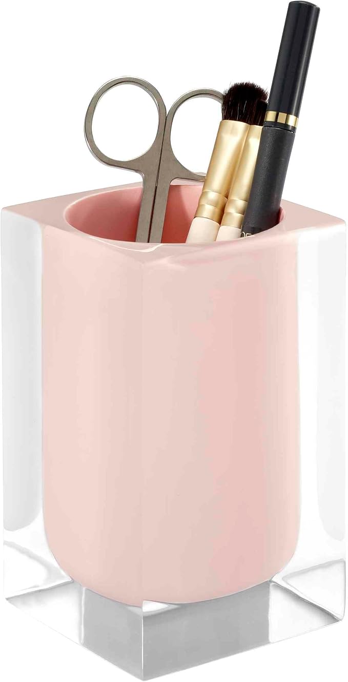 IZOD - Tumbler, Resin Countertop Accessories, Dorm Room Essentials, Perfect for Bathroom or Vanity (Marina Collection, Pink)