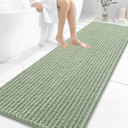 OLANLY Bathroom Runner Rugs 70x24, Thick Soft Absorbent Chenille Bath Rugs
