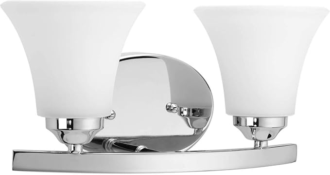 Progress Lighting P2009-15 Med Bath and Vanity Light, 2-100-watt, Polished Chrome