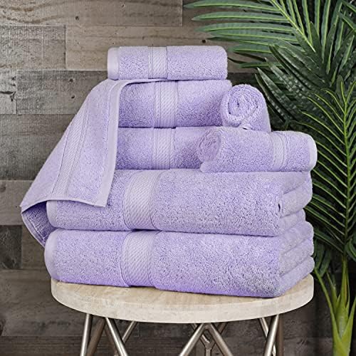 SUPERIOR Egyptian Cotton Ultra Plush & Absorbent, 8 Piece Set, Purple