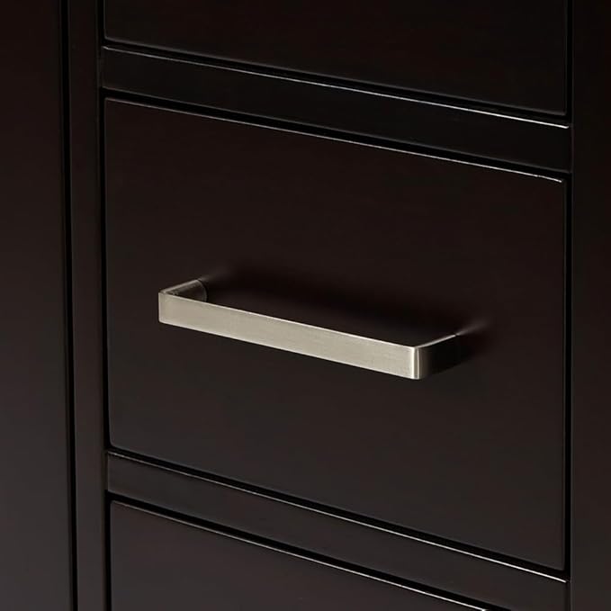 ARIEL Cambridge 48-inch Bathroom Vanity Base Cabinet,Solid Wood, 2 Soft Closing Doors, 9 Dovetail Drawers, Espresso