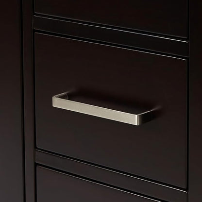 ARIEL Cambridge 48-inch Bathroom Vanity Base Cabinet,Solid Wood, 2 Soft Closing Doors, 9 Dovetail Drawers, Espresso