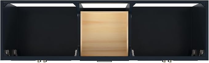 Langford 72-inch Midnight Blue Bathroom Vanity with Left & Right Rectangle Double Sinks, Pure White Quartz Countertop & Backsplash, Solid Wood Frame, Soft-Closing & Dovetail Drawers