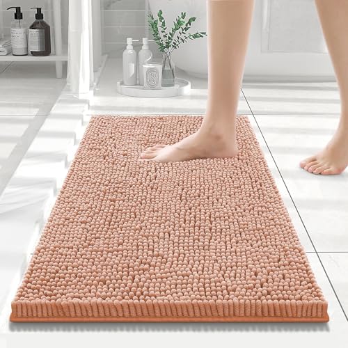 Smiry Bathroom Rugs 24X16, Luxury Chenille Extra Soft Absorbent Bath Mat