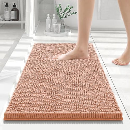 Smiry Bathroom Rugs 24X16, Luxury Chenille Extra Soft Absorbent Bath Mat