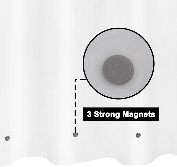 Barossa Design 54" x 78" Frosted Stall Shower Curtain Liner with 3 Magnets | Waterproof PEVA, PVC Free, Metal Grommets, Lightweight Plastic Shower Liner 54x78 Inches for Stall