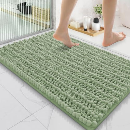 Smiry Bathroom Rugs 35X24, Extra Soft Rubber Backing Chenille Bath Mats