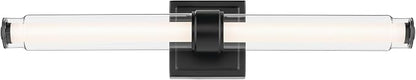 Kichler Laurene LED Bath Bar Light, Black | Linear vanity light with clear glass for bathroom mirrors (26.5" x 5"), 55238BKLED
