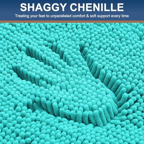 Smiry Bathroom Rugs 40X32, Luxury Chenille Extra Soft Absorbent Bath Mat