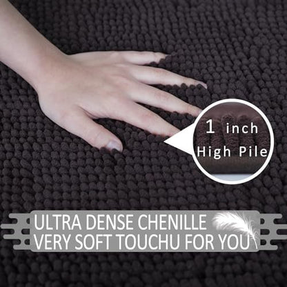 Bathroom Rugs Sets 3 Piece Non Slip,Bath Rugs with PVC Backing Bath Carpet,Bathroom Rug Washable,Absorbent,Plush Carpet Mats,Bath Mats for Bedroom, Kitchen,Tub,Home Decor（ Coffee）