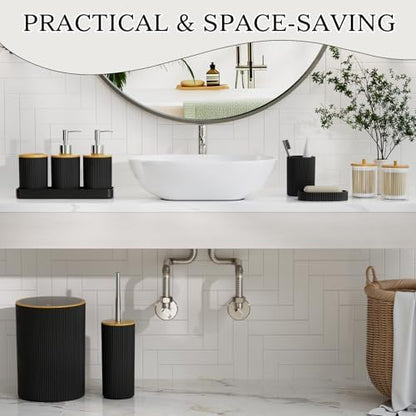 10PC Bathroom Accessories Set, Wooden Design Restromm Decor Sets