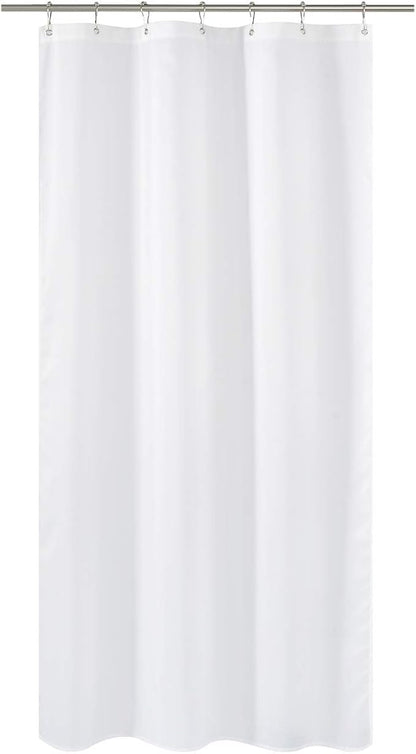 N&Y HOME Fabric Shower Curtain Liner Stall Size 42 Width by 72 Length inches, Hotel Quality, Washable, White Bathroom Curtains with Grommets, 42x72