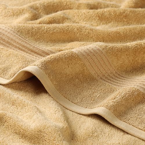 Superior Egyptian Cotton 12-Piece Towel Set, Assorted Towels for Home Bathroom, Guest Bath Decor Essentials, Includes 4 Bath, 4 Hand, 4 Face Towels/Washcloths, Quick Dry, Absorbent - Gold