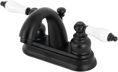 Kingston Brass KB5610PL Restoration 4 in. Centerset Bathroom Faucet, Matte Black
