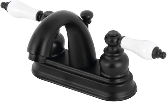 Kingston Brass KB5610PL Restoration 4 in. Centerset Bathroom Faucet, Matte Black