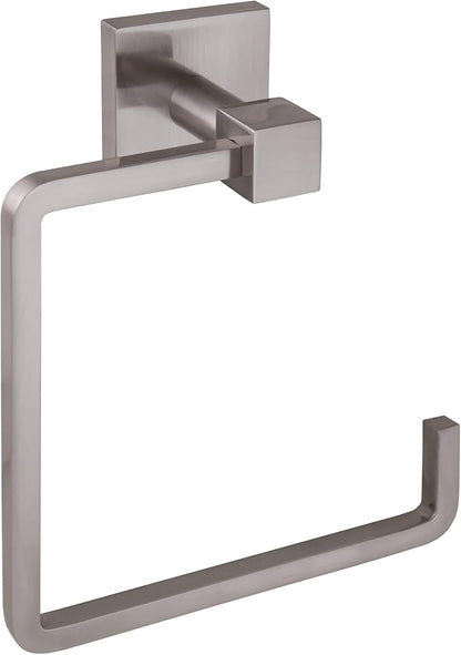 Design House 581447 Karsen Contemporary Towel Ring for Bathroom Bedroom Closet or Kitchen Satin Nickel