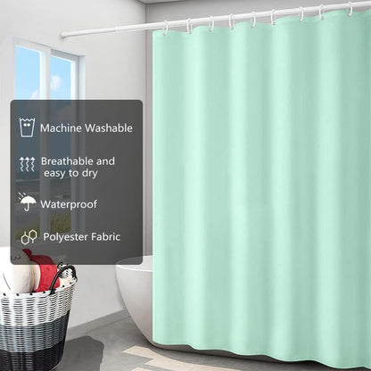 LLSCL Apple Green Fabric Shower Curtain Liner with Magnets, Waterproof Hotel Quality, 72 x 72 Machine Washable