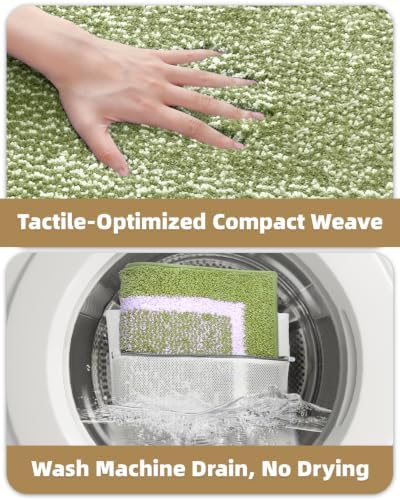 Color&Geometry Simple and Stylish Bathroom Rugs for Bathroom, 20"x32",Green