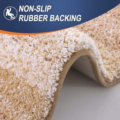 OLANLY Luxury Toilet Rugs U-Shaped 24x20, Soft Absorbent Microfiber Mat