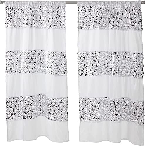 Zahari Home Sinatra Window Curtain Stylish Bathroom Window Curtain,36" x 54" Each, Set of 2, White