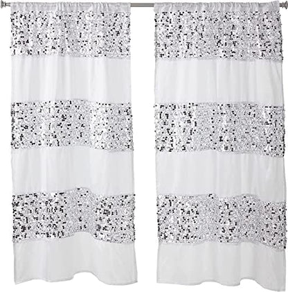 Zahari Home Sinatra Window Curtain Stylish Bathroom Window Curtain,36" x 54" Each, Set of 2, White