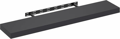 Furinno Tanna Floating Shelves for Wall, 9 x 47 Wall Shelf, Single Set Wall Mounted Floating Shelf with Invisible Bracket, 2-Inch Thick, for Bathroom, Living Room, Bedroom, Home Office, Americano
