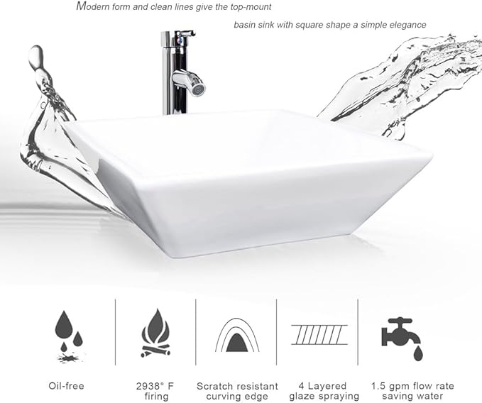 UEV 60" Double Sink Bathroom Vanity, White with Double Side Cabinets & Removable 3 Drawer Storage, Tempered Vessel Sink