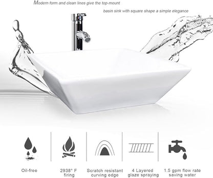 UEV 60" Double Sink Bathroom Vanity, White with Double Side Cabinets & Removable 3 Drawer Storage, Tempered Vessel Sink