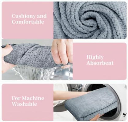 24 Pcs Towels Set 6 Bath Sheets 6 Washcloths and 12 Hand Towels, Reusable Absorbent Quick Dry Coral Velvet Towel for Shower Bath Spa Hotel Bathroom Supplies (Gray)