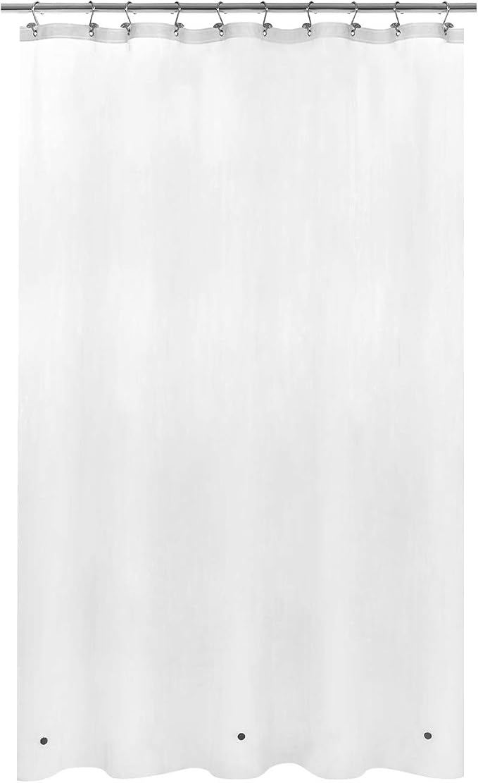 54x72 Stall Size Shower Curtain Liner Frost | 3 Bottom Magnets,10 Rustproof Grommets,Water Proof Heavy Duty PEVA,54W x 72H for Small Bathroom or Shower Stall