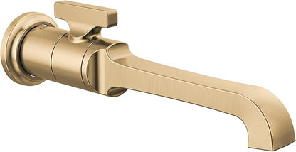 Delta Tetra Wall Mount Bathroom Faucet 1 Hole, Brushed Gold Single Hole Bathroom Sink Faucet for Vanity, Lumicoat Champagne Bronze T3589LF-CZ-PR-WL (Valve Not Included)