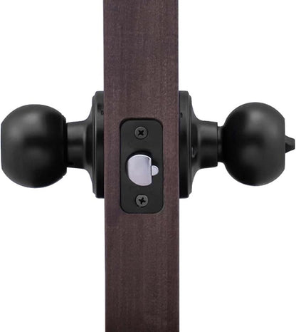 Copper Creek Entry Door Knob – Keyed Entry Handle with Lock and Key, ANSI Grade-3 Certified, DIY-Friendly Install for Interior and Exterior Entrance Doors – Matte Black (2 Pack)