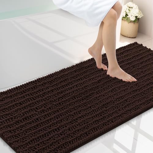 Smiry Bathroom Rugs 59X35, Extra Soft Rubber Backing Chenille Bath Mats
