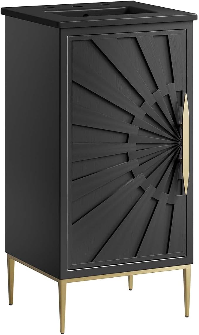 Modway Awaken Bathroom Vanity Cabinet, 18", Black Black