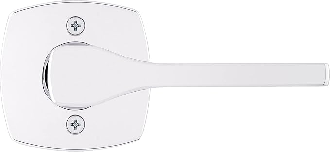 Kwikset Tripoli Dummy Door Handle, Single Sided for Closets, French Double Doors, and Pantry, Polished Chrome Non-Turning Reversible Interior Push/Pull Lever