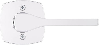 Kwikset Tripoli Dummy Door Handle, Single Sided for Closets, French Double Doors, and Pantry, Polished Chrome Non-Turning Reversible Interior Push/Pull Lever