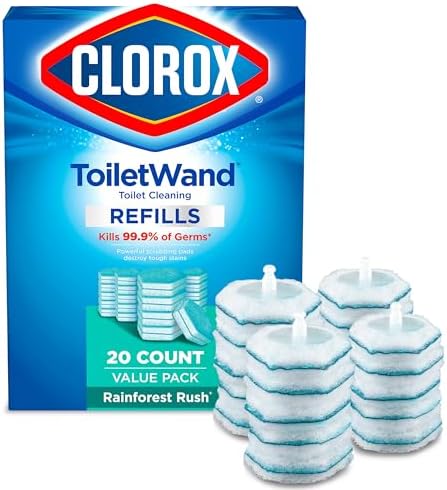 Clorox ToiletWand Toilet Cleaner Refills, Toilet brush, Rainforest Rush, 20 Count
