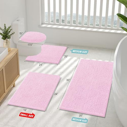 Smiry Bathroom Rugs 47X24, Luxury Chenille Extra Soft Absorbent Bath Mat