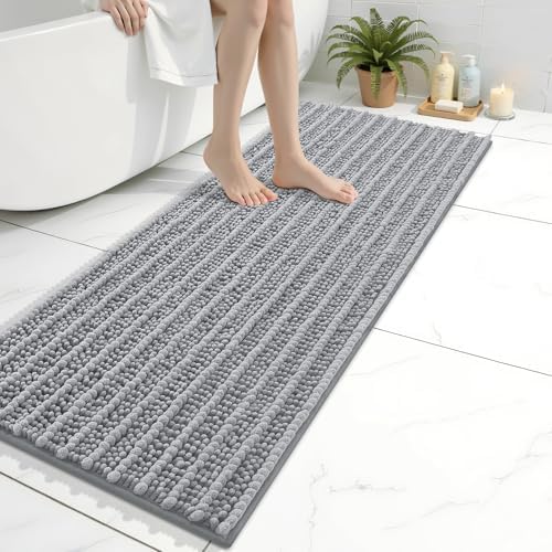 Arotive Bathroom Rugs Mat 47x17, Soft Absorbent Chenille Shaggy Bath Mat
