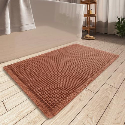 Upgraded Waffle Bath Mat Ultra Absorbent Non Slip Bathroom Mat, 24" x 36"