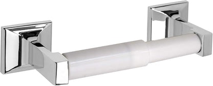 Design House Millbridge Toilet Paper Holder, Polished Chrome, Standard Wall Mount, Concealed Screws, Plastic Spring Bar, Easy Installation, 8.13 in W x 1.97 in H x 3.2 in D, Item 533042