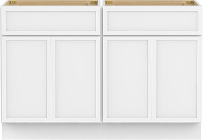 48 Inch Bathroom Vanity Base Only, Double Vanity Cabinet with Soft Closing Door, 2ea 24 inch Cabinet, Without Top,White