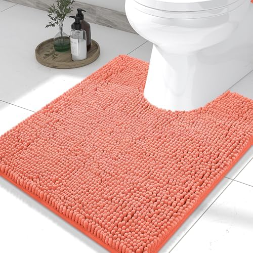 Smiry Toilet Rugs U-Shaped 24x20, Extra Soft Absorbent Contoured Bath Mat