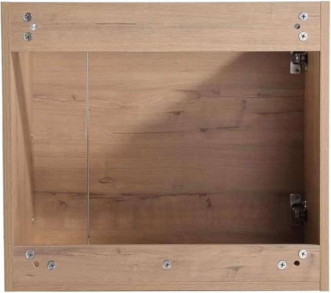 Henf Wall Mount 22 Inch Bathroom Vanity W/Sink Combo for Small Space, Modern Design Vanity Cabinet Gel Basin Countertop, Float Mounting Design Cabinet Set with Soft Close Doors, Oak (Without Faucet)