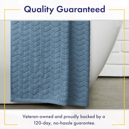 Alusa Home Ultra Soft & Stylish 700 GSM Luxury Bath Towels - 100% Zero-Twist, Long-Staple Cotton - Remarkably Absorbent & Quick Drying - 6 Piece Towel Set (Chambray)