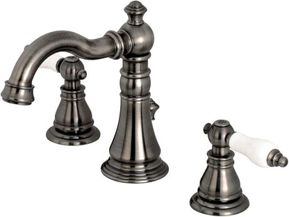 Fauceture FSC1974APL American Patriot Widespread Bathroom Faucet with Brass Pop-Up, Black Stainless